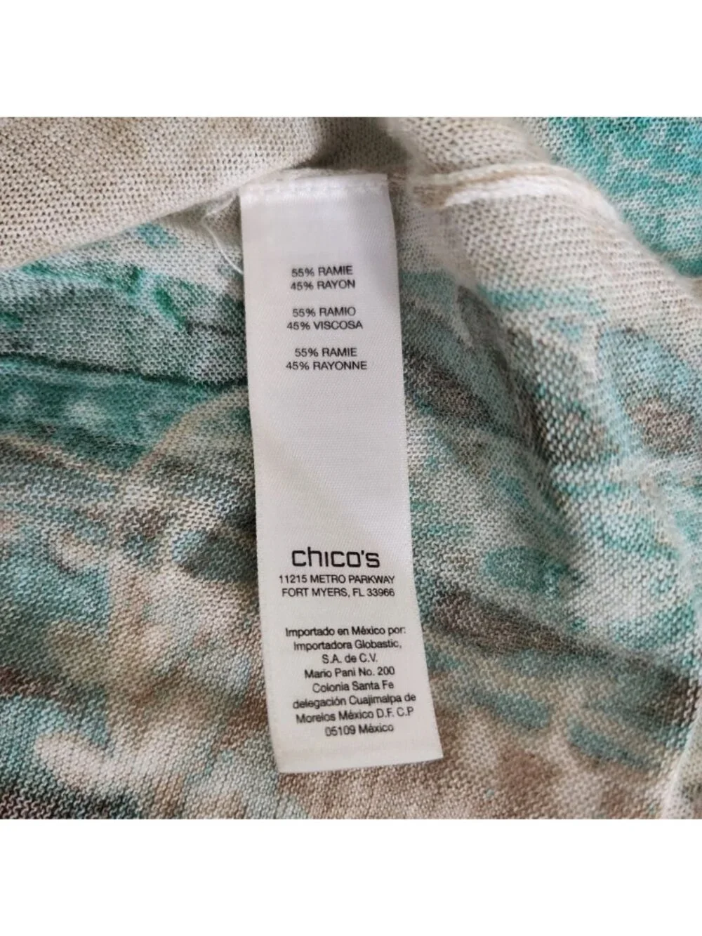 Chicos Cardigan Womens Size 0 Small Abstract Paisley Beige Green